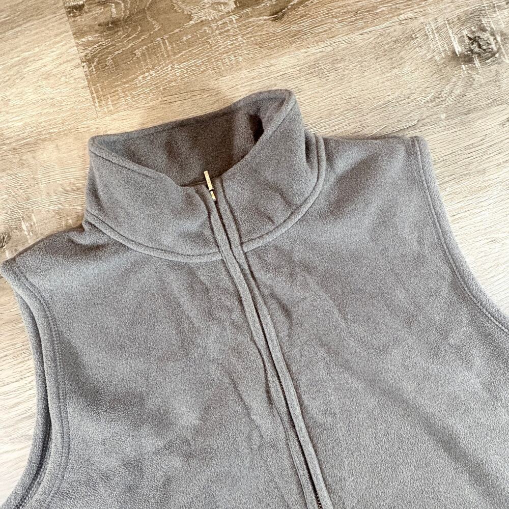 Lauren Ralph Lauren Women's Full Zip Fleece Vest Size 1X Gray